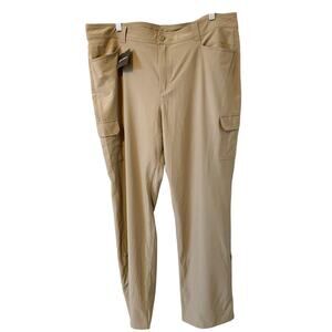 Eddie Bauer Lightweight Hiking Cargo Fast Dry Pants Khaki Tan Size 18 NEW